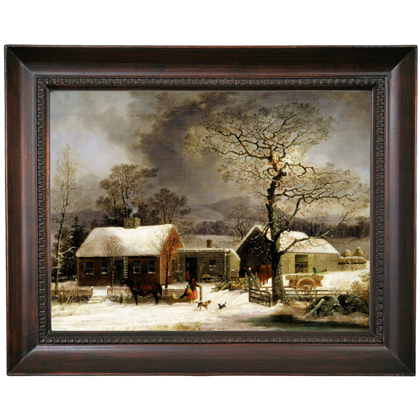 Astoria Grand Winter Scene Framed On Canvas Print Wayfair